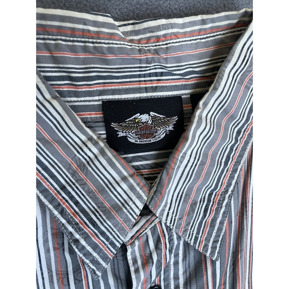 Harley Davidson Mens Button Up Shirt Size M Medium Short Sleeve Oem - Picture 7 of 8